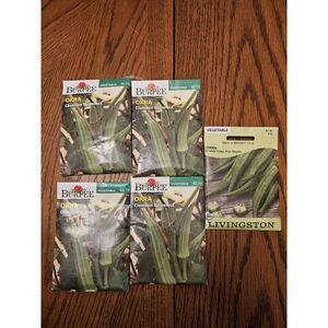 Lot Of 5 Burpee Garden Vegetable Seeds Packets Okra Lot Bundle